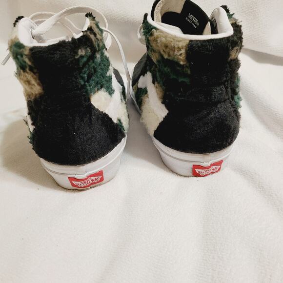 Vans unisex sk-8 Hi camo print sherpa black high top sneakers shoes - Picture 6 of 7